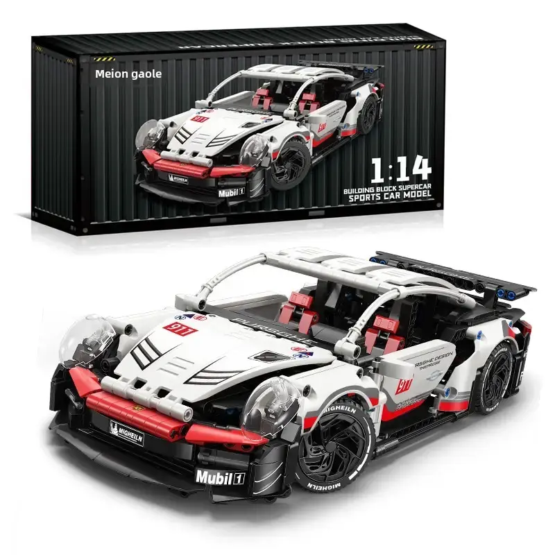 RC-V-12 911 Model Kit (1155 pcs) for Car Enthusiasts with High-Quality Building Blocks, Step-by-Step Assembly Manual, and Opt...
