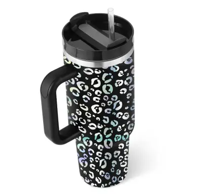 40 Oz Tumbler With Handle Straw Insulated, Stainless Steel Spill Proof Vacuum Coffee Cup Tumbler With Lid Tapered Mug Gifts F...