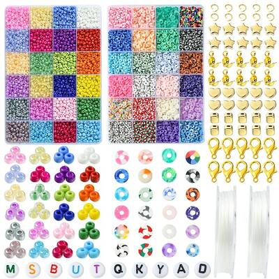 DIY Glass Seed & Plastic & Polymer Clay Beads Bracelets Making Kits