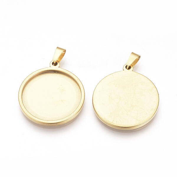 304 Stainless Steel Pendant Cabochon Settings