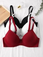 Women's Solid Adjustable Strap Bra, Soft Comfortable Fit Underwire Lingerie Top, Minimalist Lingerie for All Seasons, Nationa...