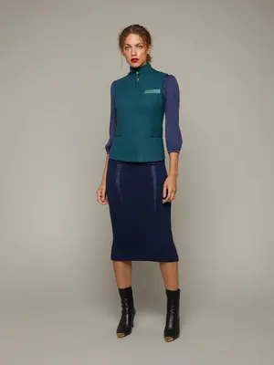 RIDER | Lambswool Tailored Waistcoat | Color: Teal Green | Size: XS