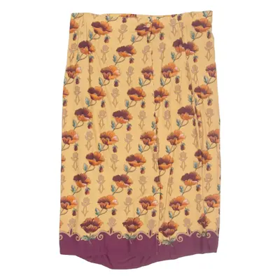 SAG HARBOR Womens Straight Skirt Yellow Long Floral L