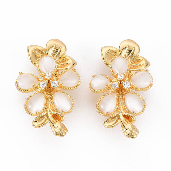 Brass Micro Pave Clear Cubic Zirconia Twister Clasps