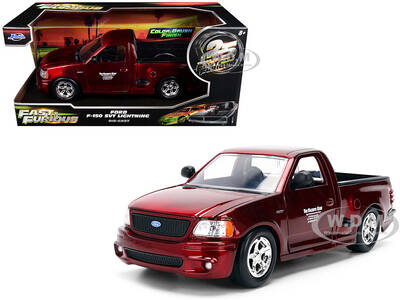 Ford F-150 SVT Lightning Pickup Truck Red Color Brush Finish The Fast and the Furious (2001) Movie 25 Years of Fast & Furi...