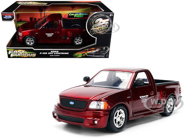 Ford F-150 SVT Lightning Pickup Truck Red Color Brush Finish The Fast and the Furious (2001) Movie 25 Years of Fast & Furi...