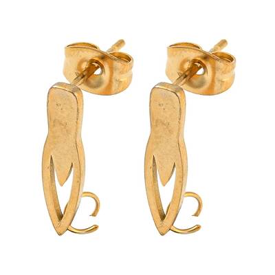 Ion Plating(IP) 304 Stainless Steel Stud Earring Findings
