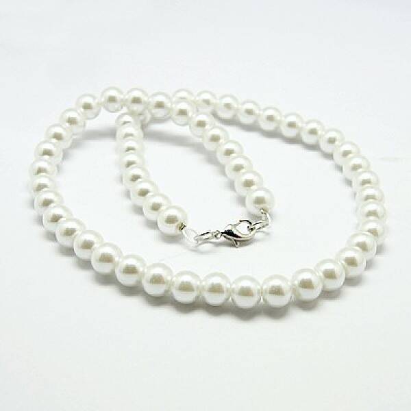Fashion Glass Pearl Beaded Necklaces