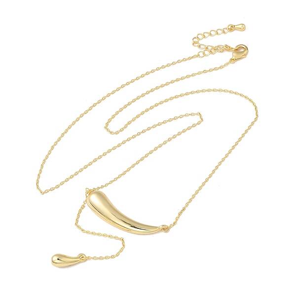 Brass Dolphin with Teardrop Pendant Necklace for Women