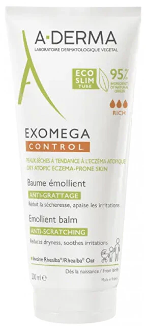 A-derma Emollient balm for dry skin prone to atopic eczema Exomega Control 200 ml