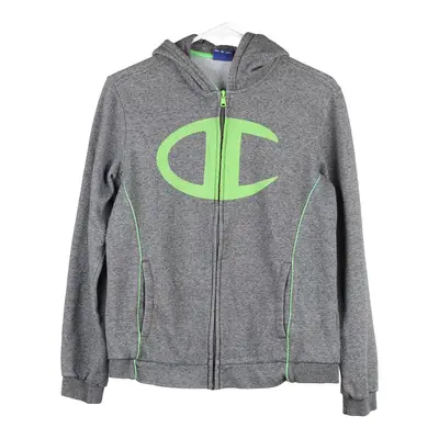 Age 13-14 Champion Hoodie - XL Grey Cotton Blend