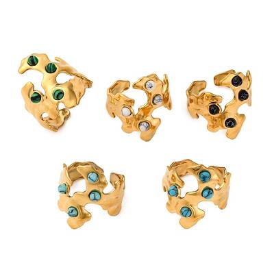 Irregular Synthetic Gemstone Finger Rings