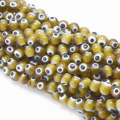 Handmade Evil Eye Lampwork Round Bead Strands