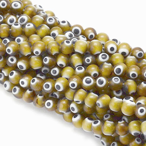 Handmade Evil Eye Lampwork Round Bead Strands