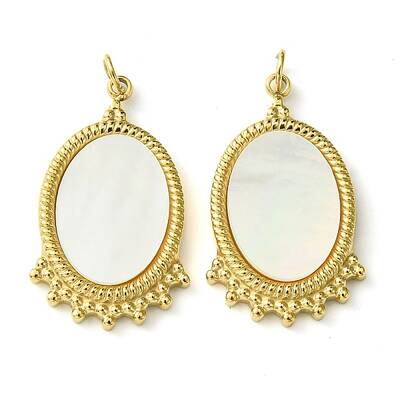 Ion Plating(IP) 304 Stainless Steel Pave Shell Pendants