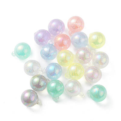 Luminous UV Plating Transparent Rainbow Iridescent Acrylic Pendants
