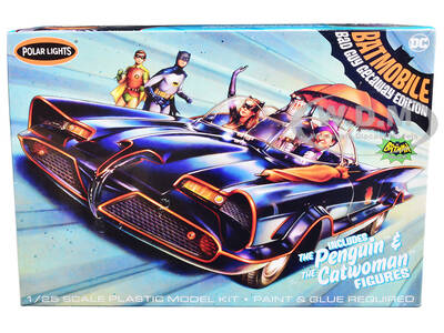 Skill 2 Model Kit 1966 Batmobile Bad Guy Getaway Edition with Penguin and Catwoman Figures Batman (1966-1968) TV Series 1...