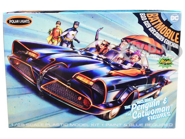 Skill 2 Model Kit 1966 Batmobile Bad Guy Getaway Edition with Penguin and Catwoman Figures Batman (1966-1968) TV Series 1...