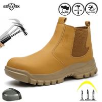 SAFETREK Steel Toe Shoes For Men Work Boots Puncture-Proof Work Safety Shoes Protective Working Shoes Male Footwear Security ...