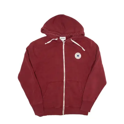 CONVERSE Hoodie Maroon Full Zip Mens S
