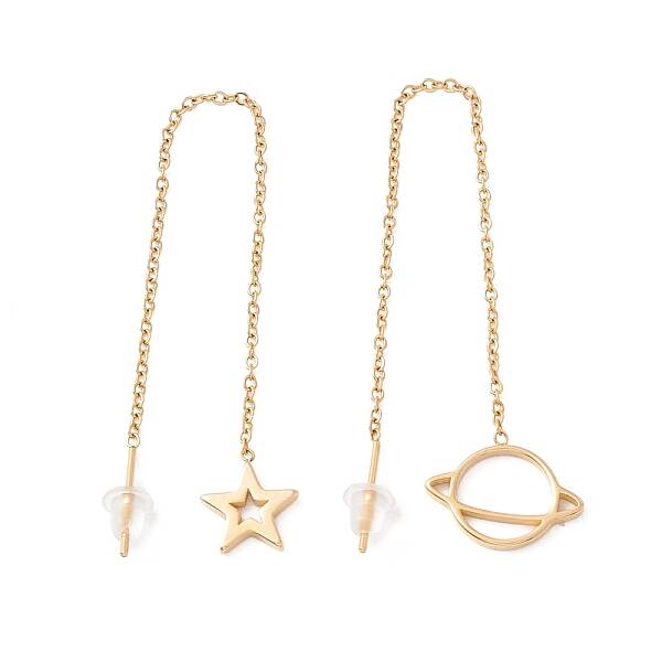 Star & Planet Asymmetrical Earrings Dangle Stud Earrings