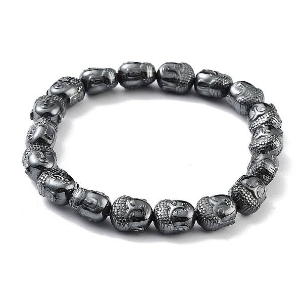 Non-Magnetic Synthetic Hematite Beaded Stretch Bracelets