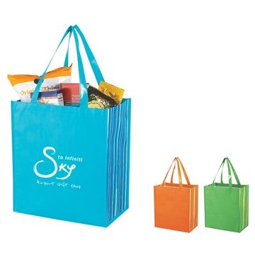 150 Promotional Shiny Laminated Non-Woven Tropic Shopper Tote Bag ...