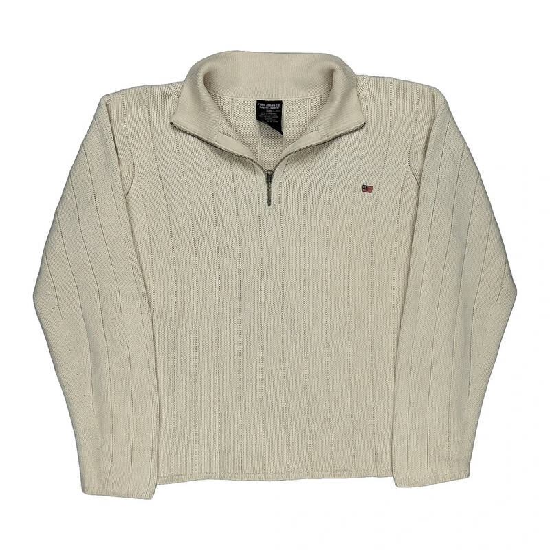 Ralph Lauren 1/4 Zip - XL Cream Cotton