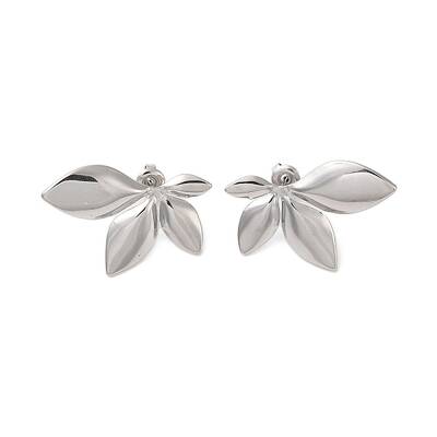 Non-Tarnish Leaf 304 Stainless Steel Stud Earrings for Women