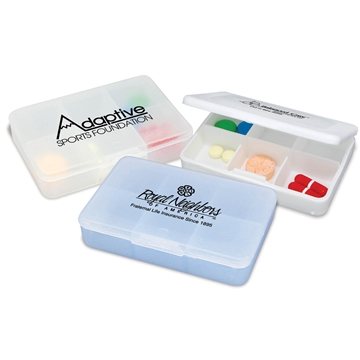 250 Custom Tablet Tote Pill Box - Six Compartments