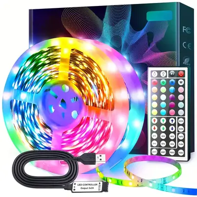 3535 RGB Colorful Strip LED Lights, 44 Key Multi-function Remote Control Lamp, Suitable for Living Room, Wall Light, Party