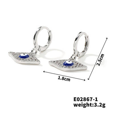Hip-hop Fashion Copper & Micro Zirconia Hoop Earrings for Women