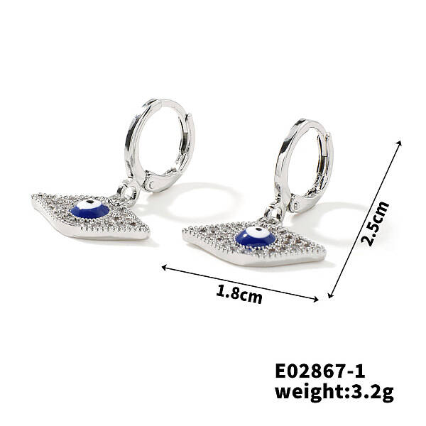 Hip-hop Fashion Copper & Micro Zirconia Hoop Earrings for Women
