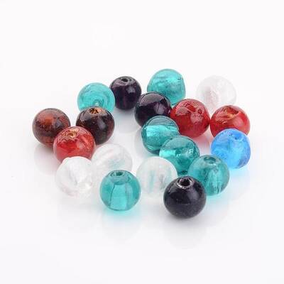 Handmade Silver Foil Glass Beads