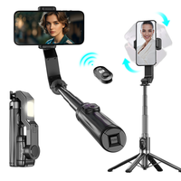 Smartphone Camera Gimbal Stabilizer with Selfie Stick & Tripod, 1-Axis 360° Auto Rotation, Remote Control, Auto Balance, Mul...