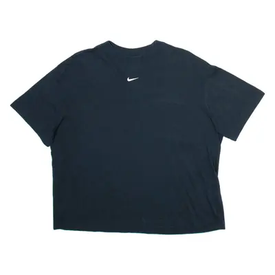 NIKE Womens T-Shirt Black High Neck M