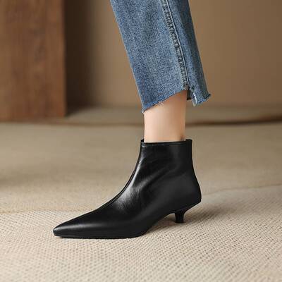 CHIKO Emani Pointy Toe Kitten Heels Ankle Boots