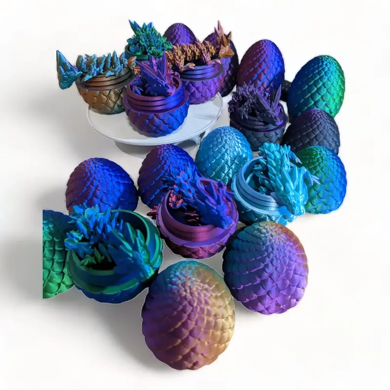 3D Printed Crystal and Gemstone Baby Dragon with Egg - Hours of Fun for everyone!!