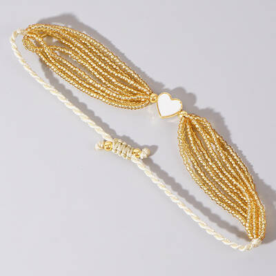 Golden Tone Seed Beads Multi Strand Bracelets for Women