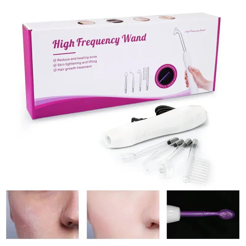 High Frequency Facial Skin Care Machine with 4 Wands Hair Growth Probes Spot Remover for Home Use | SR-002