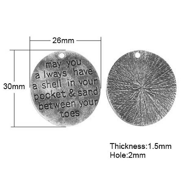 Tibetan Style Alloy Quote Pendants