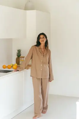Pajama set NIGHTLY in Rosy Brown | Size: L