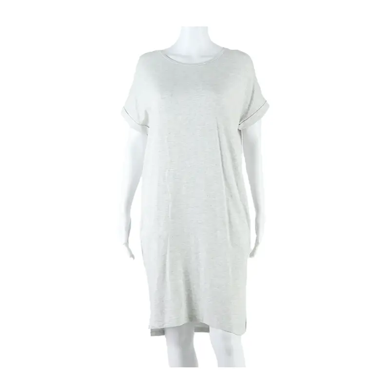 BARBOUR Pocketed Womens T-Shirt Dress Grey Short Sleeve Knee Length UK 10