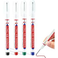 4Pcs Marking Pen, Deep Hole Marker, Drill Hole Marker, 20mm Tip Deep Hole Marker, Marking Pen for Wood, Wall, Plastic, Cardbo...