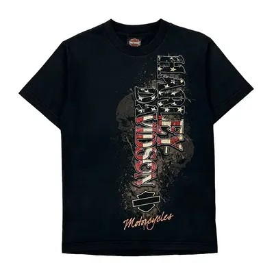 Harley Davidson Graphic T-Shirt - Small Black Cotton