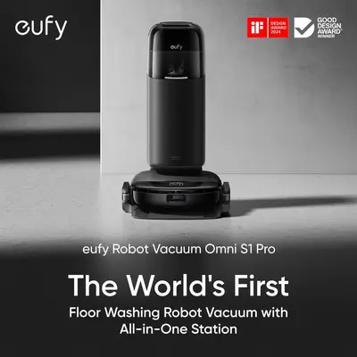eufy S1 Pro Omni Robot Vacuum with All-in-One Station, Floor Washing Robot Vacuum and Mop, 8000 Pa Suction, Obstacle Avoidanc...