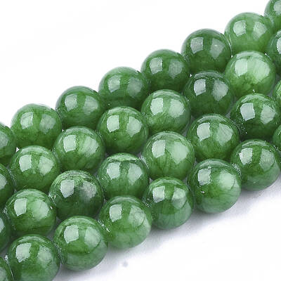 Natural Dyed Yellow Jade Gemstone Bead Strands