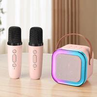 Mini karaoke machine with microphone sound system, portable karaoke machine with 2 wireless microphones, birthday gifts for g...