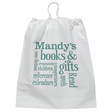 150 Customized Plastic Bag w/ Cotton Drawstring 9.5