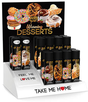 Wet Warming Desserts 4 Free Testers and Countertop Display With 16 Wet Warming Desserts 3 Fl Oz